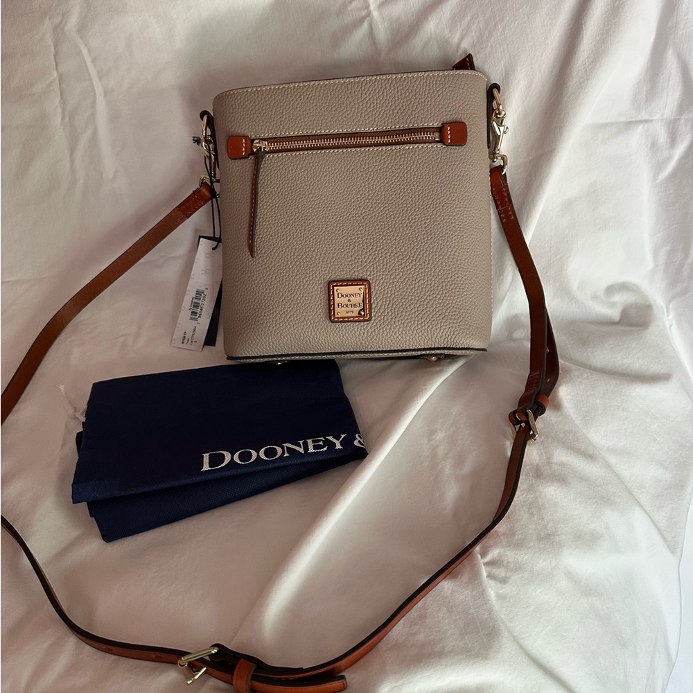 Dooney & Bourke Tan and Brown Crossbody Bag